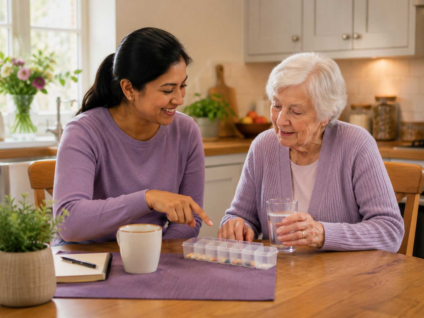 Medication support and safe care routine at home